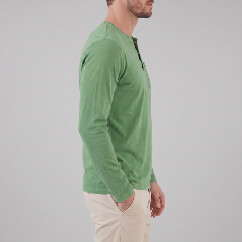 Men's Vintage Long Sleeve Henley Shirt
