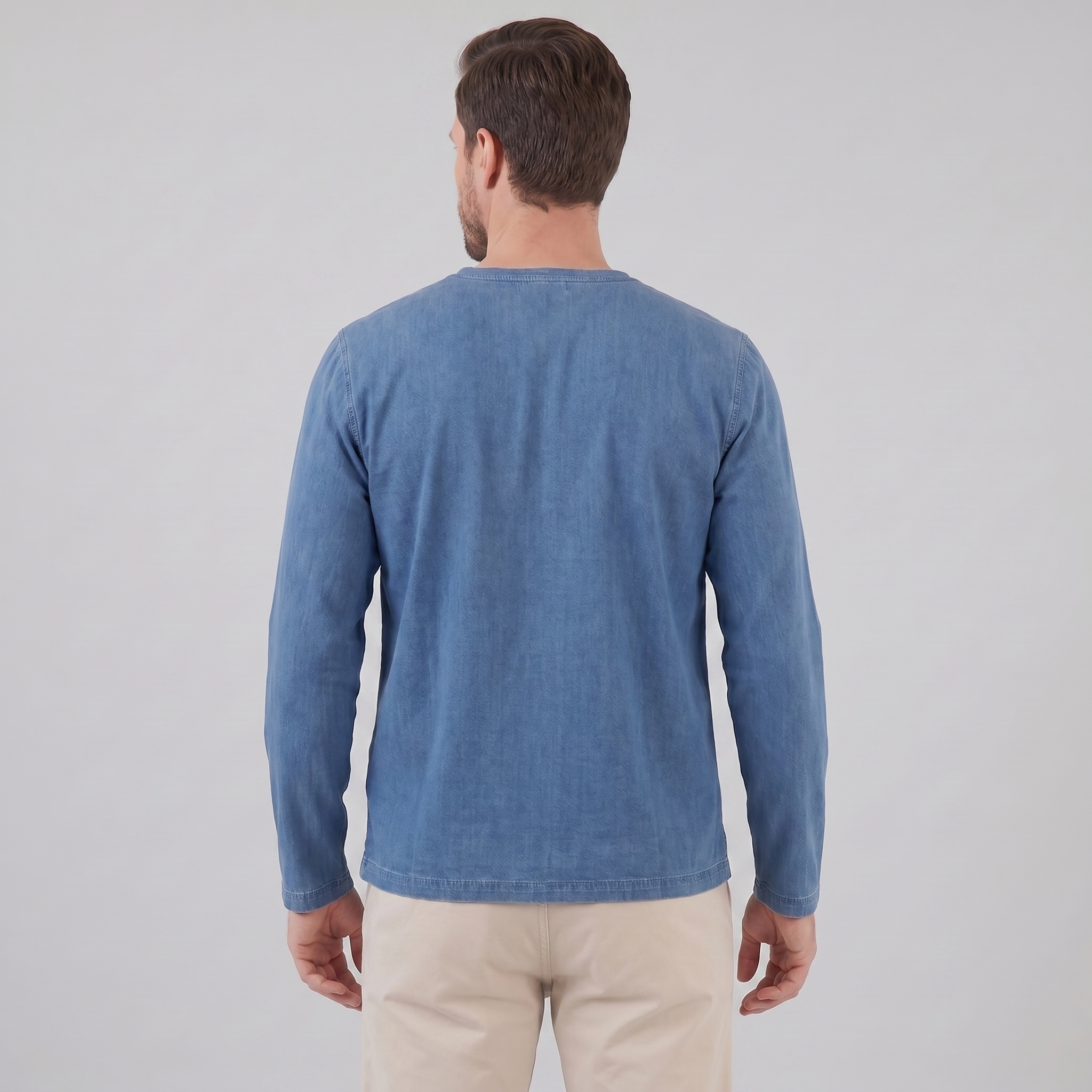 Men's Vintage Long Sleeve Henley Shirt