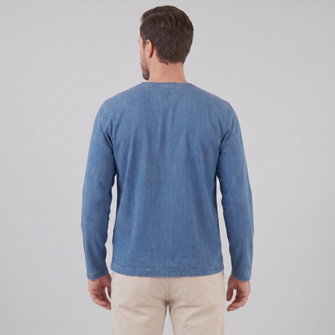 Men's Vintage Long Sleeve Henley Shirt