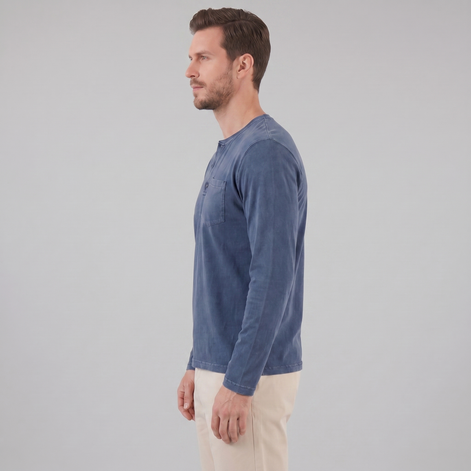 Men's Vintage Long Sleeve Henley Shirt