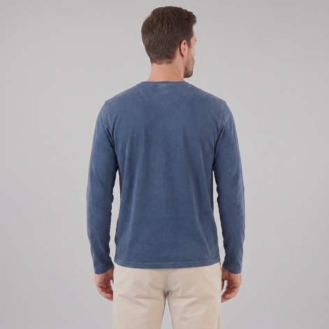 Men's Vintage Long Sleeve Henley Shirt