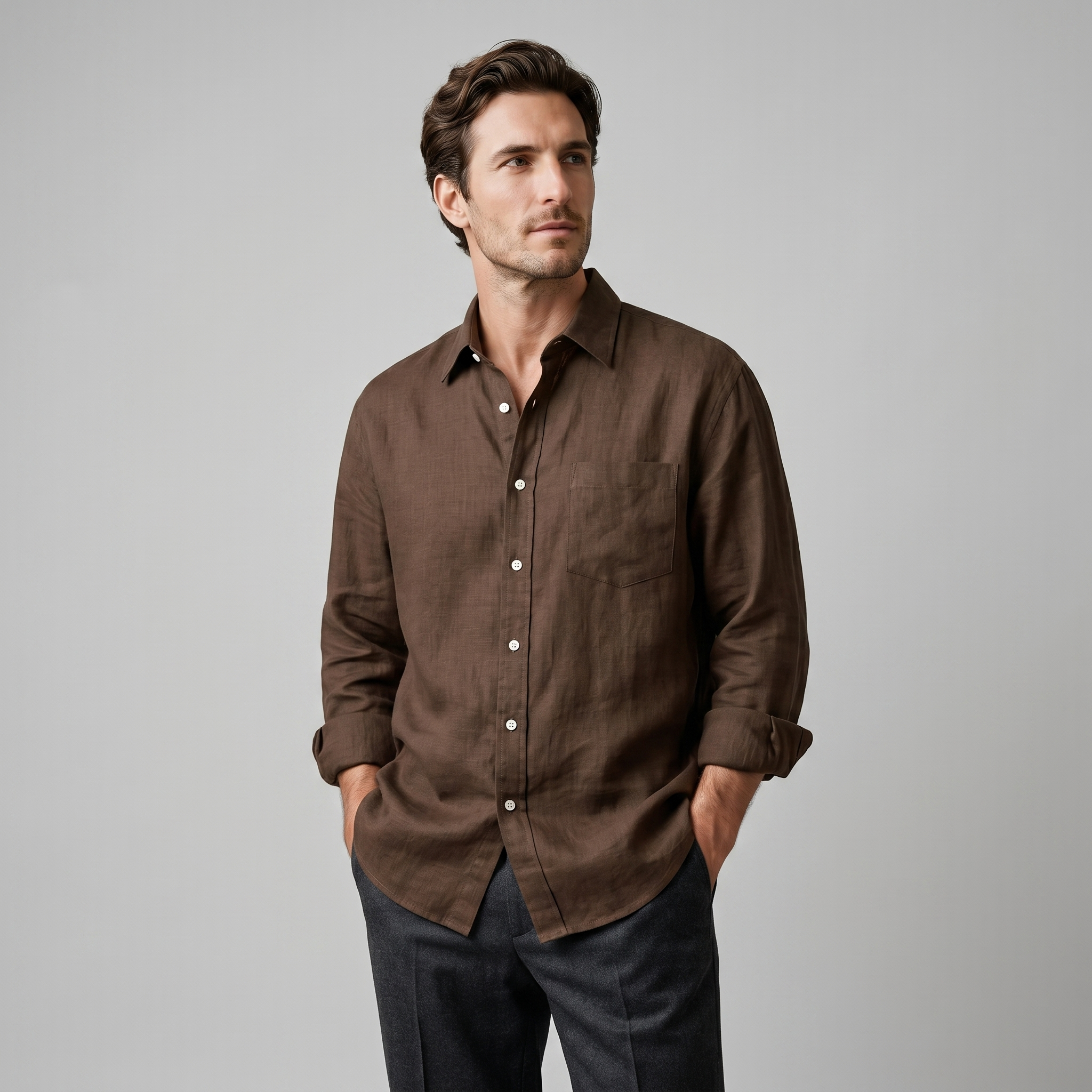 Men's Long Sleeve Oversized Shirt