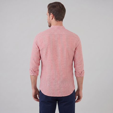 Men's Long Sleeve Striped Henley Shirt