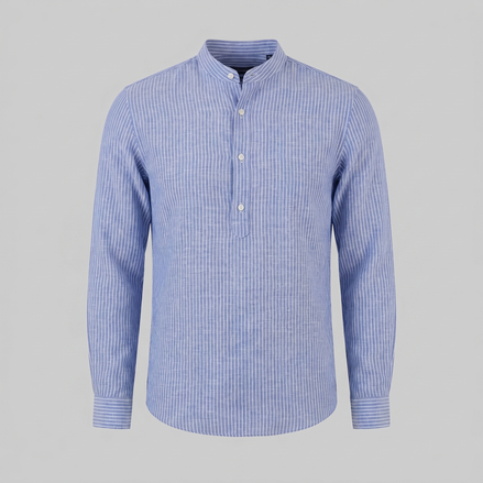 Men's Long Sleeve Striped Henley Shirt
