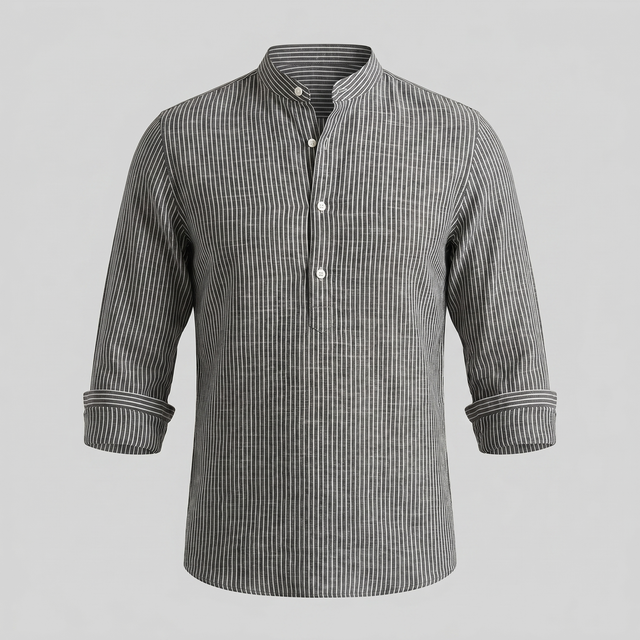 Men's Long Sleeve Striped Henley Shirt