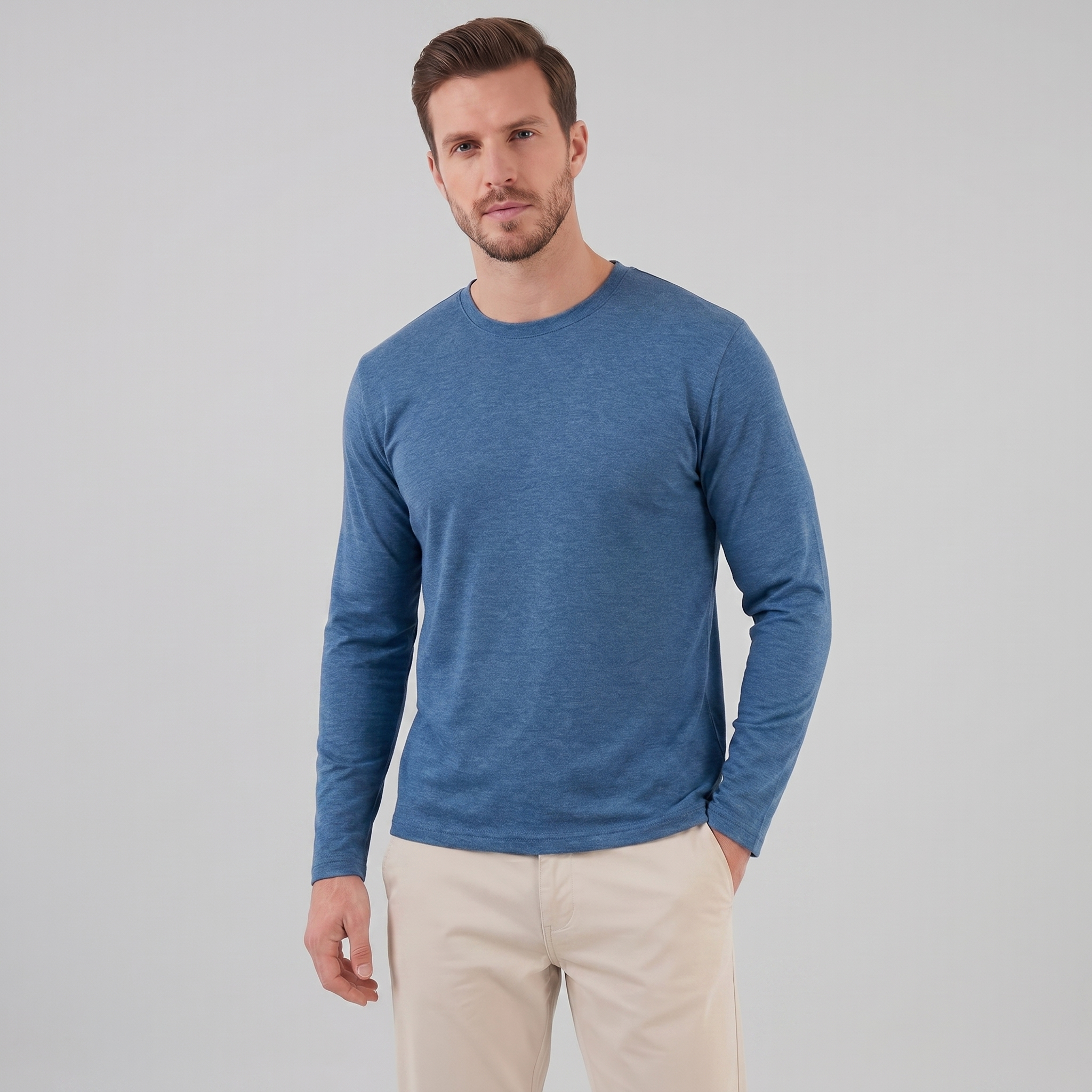 Men's Long-Sleeve Crew Neck Tee