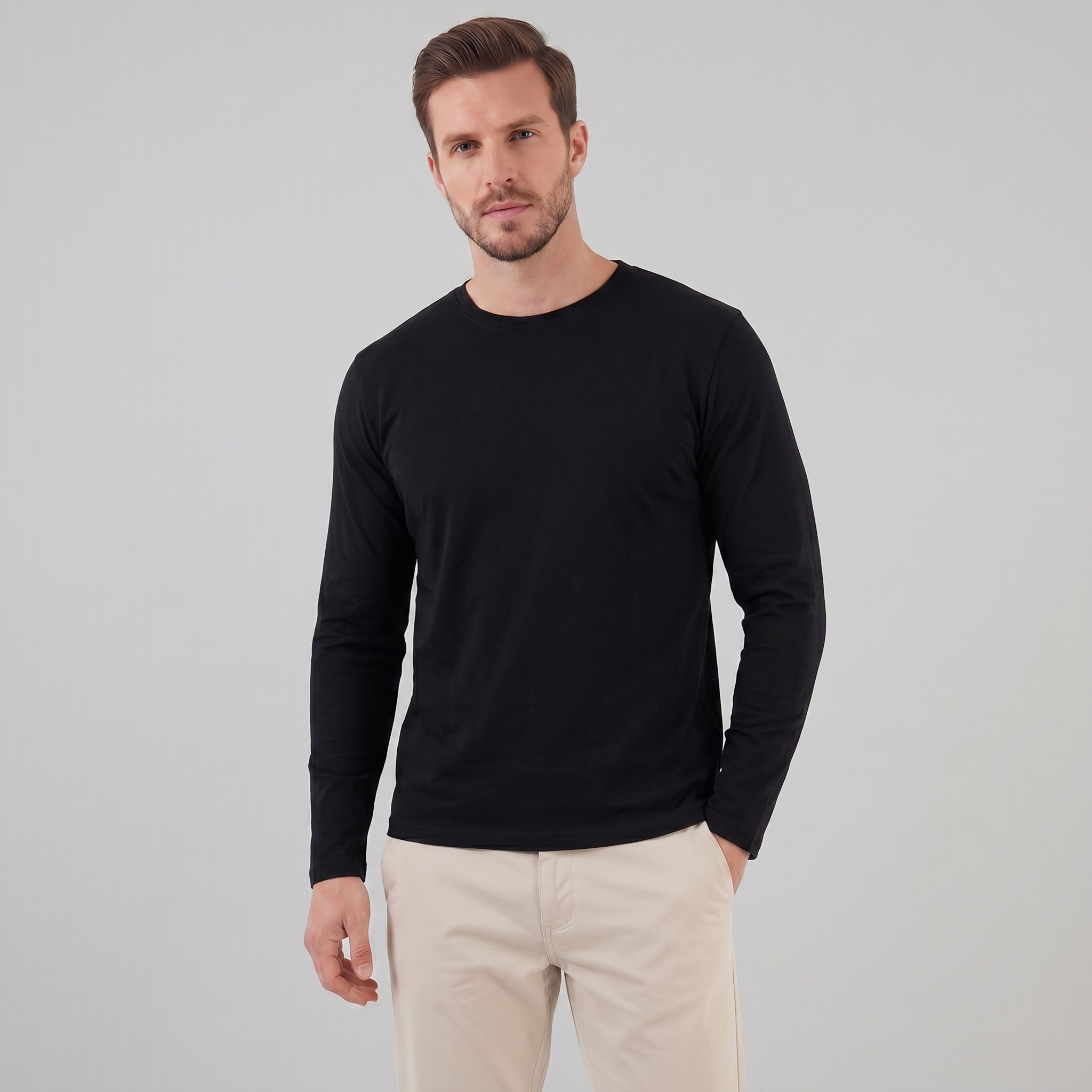 Men's Long-Sleeve Crew Neck Tee