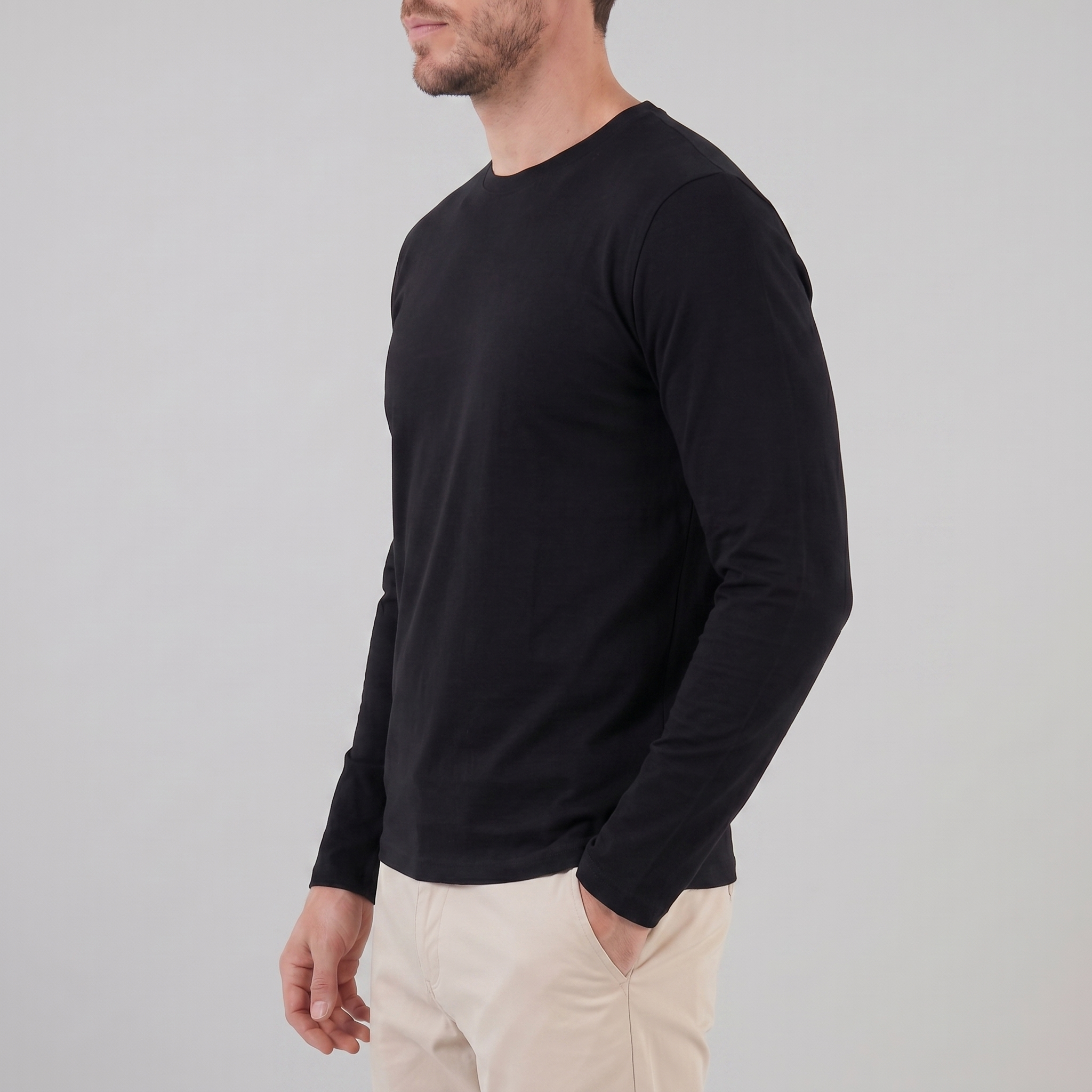 Men's Long-Sleeve Crew Neck Tee