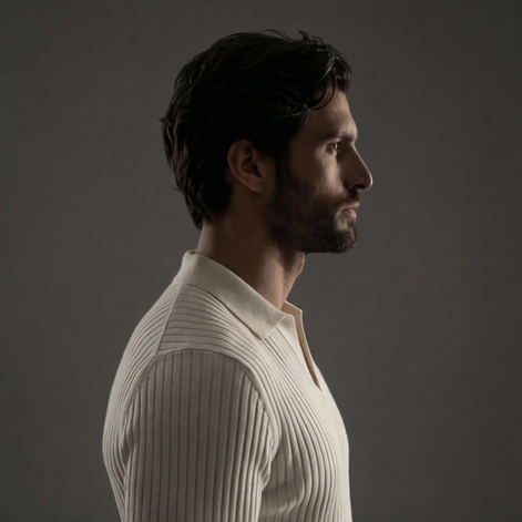 Men's Long Sleeved V-Neck Polo Shirt