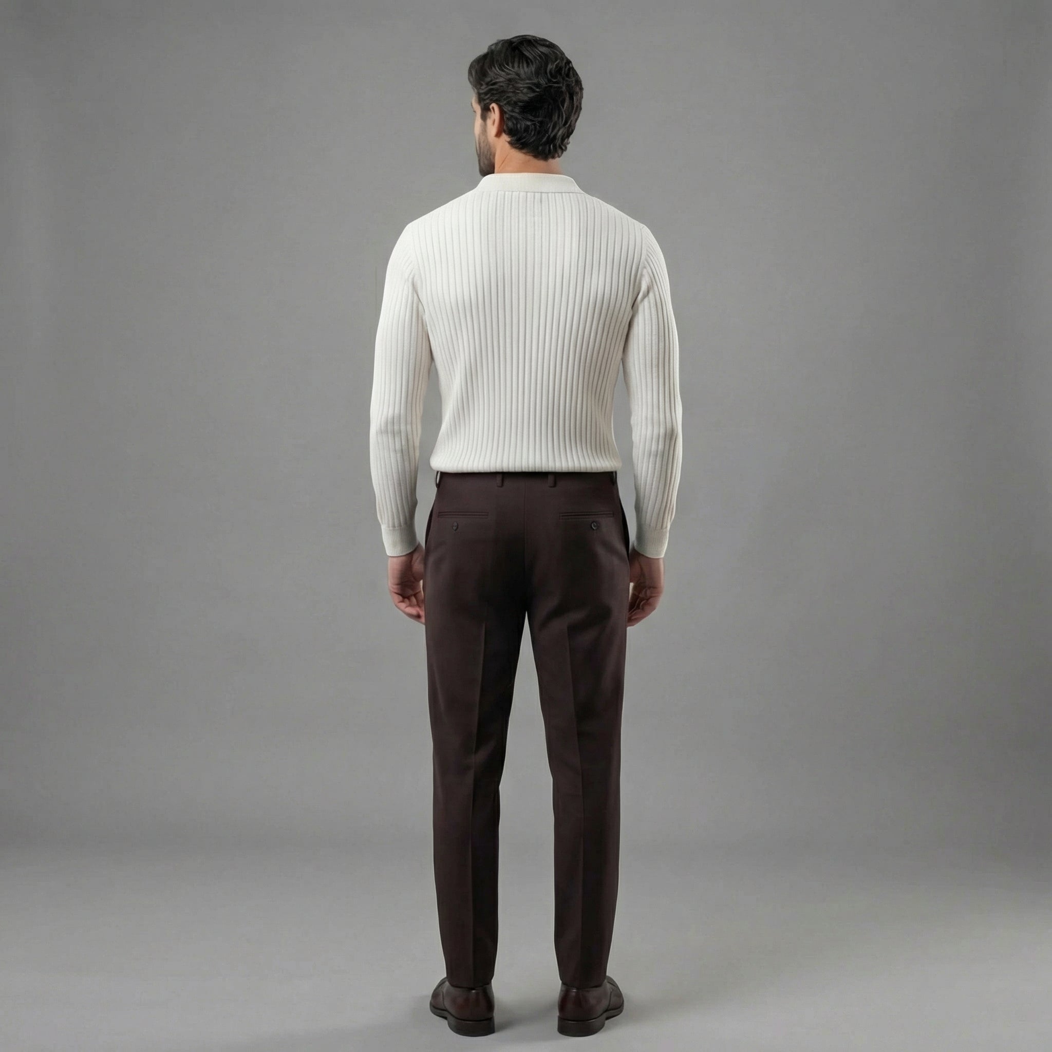 Men's Long Sleeved Zipper Polo Sweater