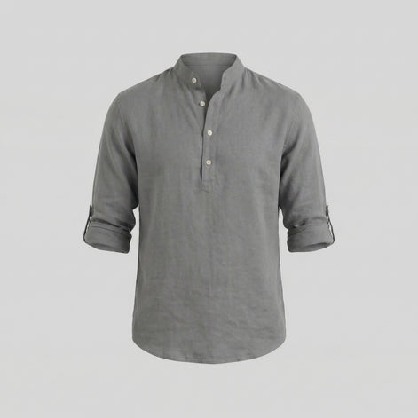 Men's Loose-Fit Henley Collar Shirt