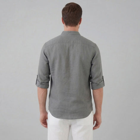 Men's Loose-Fit Henley Collar Shirt
