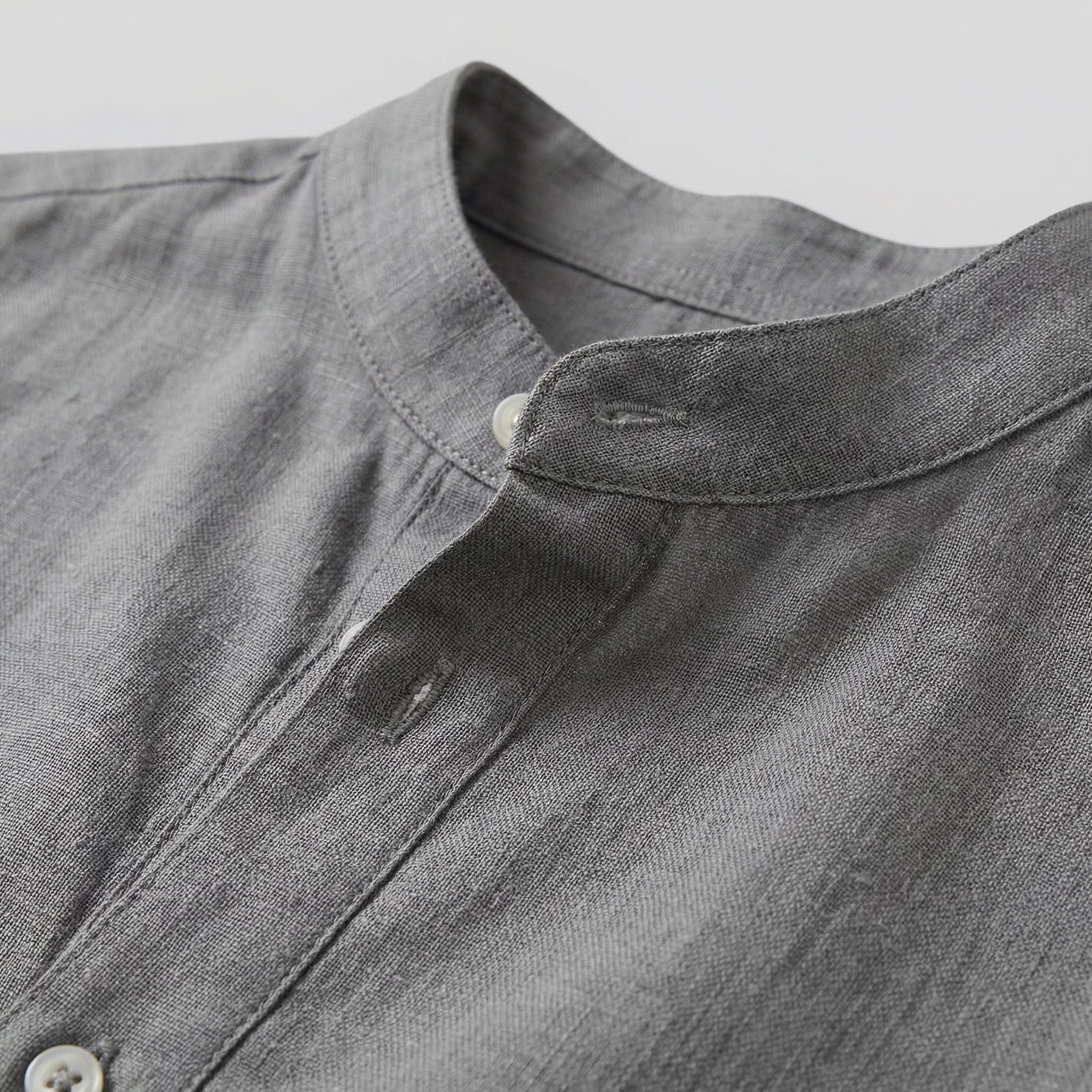 Men's Loose-Fit Henley Collar Shirt
