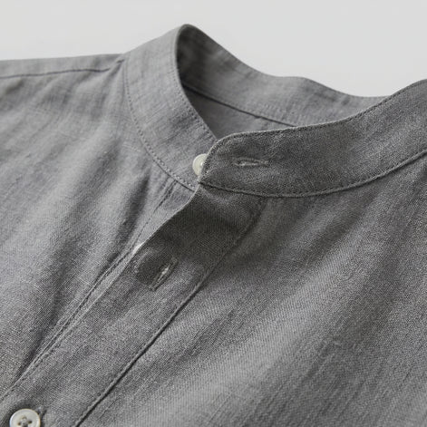 Men's Loose-Fit Henley Collar Shirt