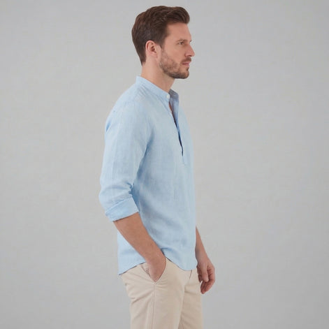 Men's Loose-Fit Henley Collar Shirt