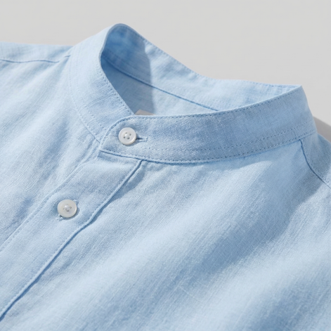 Men's Loose-Fit Henley Collar Shirt