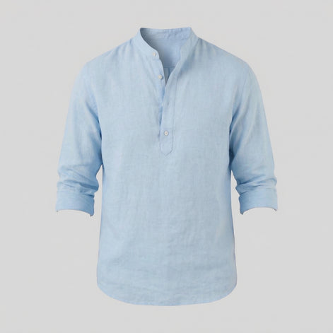 Men's Loose-Fit Henley Collar Shirt