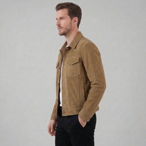 Men's Minimalist Button Closure Jacket