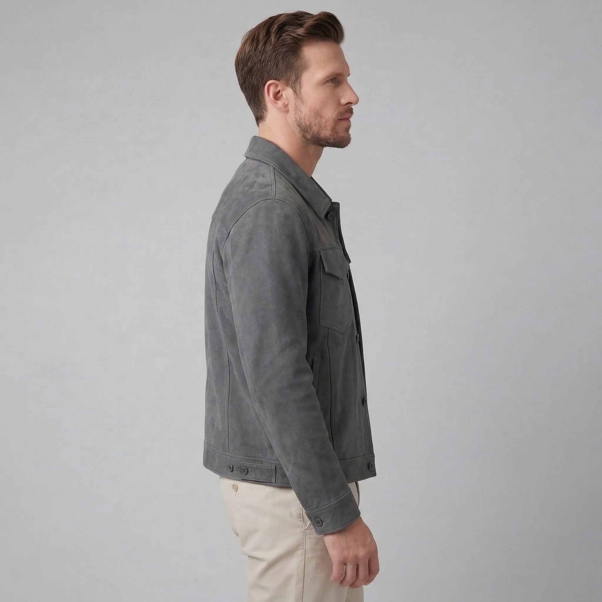 Men's Minimalist Button Closure Jacket
