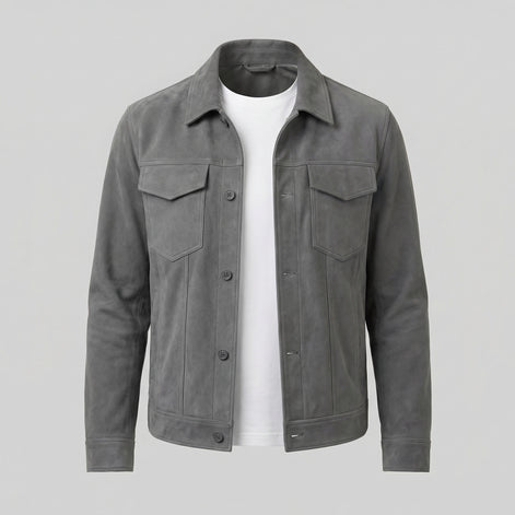 Men's Minimalist Button Closure Jacket