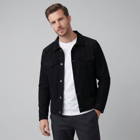 Men's Minimalist Button Closure Jacket