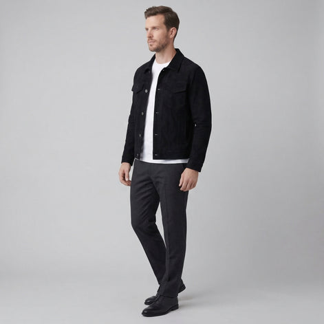 Men's Minimalist Button Closure Jacket