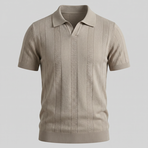 Men's Open Knit Polo Shirt