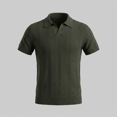Men's Open Knit Polo Shirt