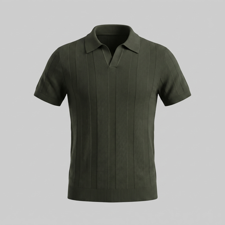 Men's Open Knit Polo Shirt