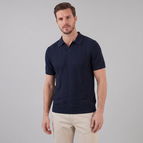 Men's Open Knit Polo Shirt