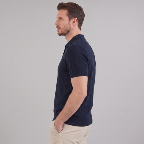 Men's Open Knit Polo Shirt