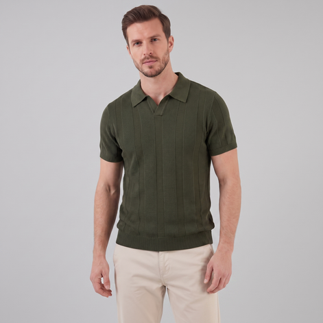 Men's Open Knit Polo Shirt