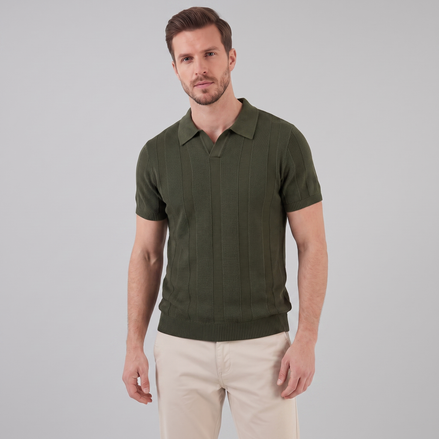 Men's Open Knit Polo Shirt