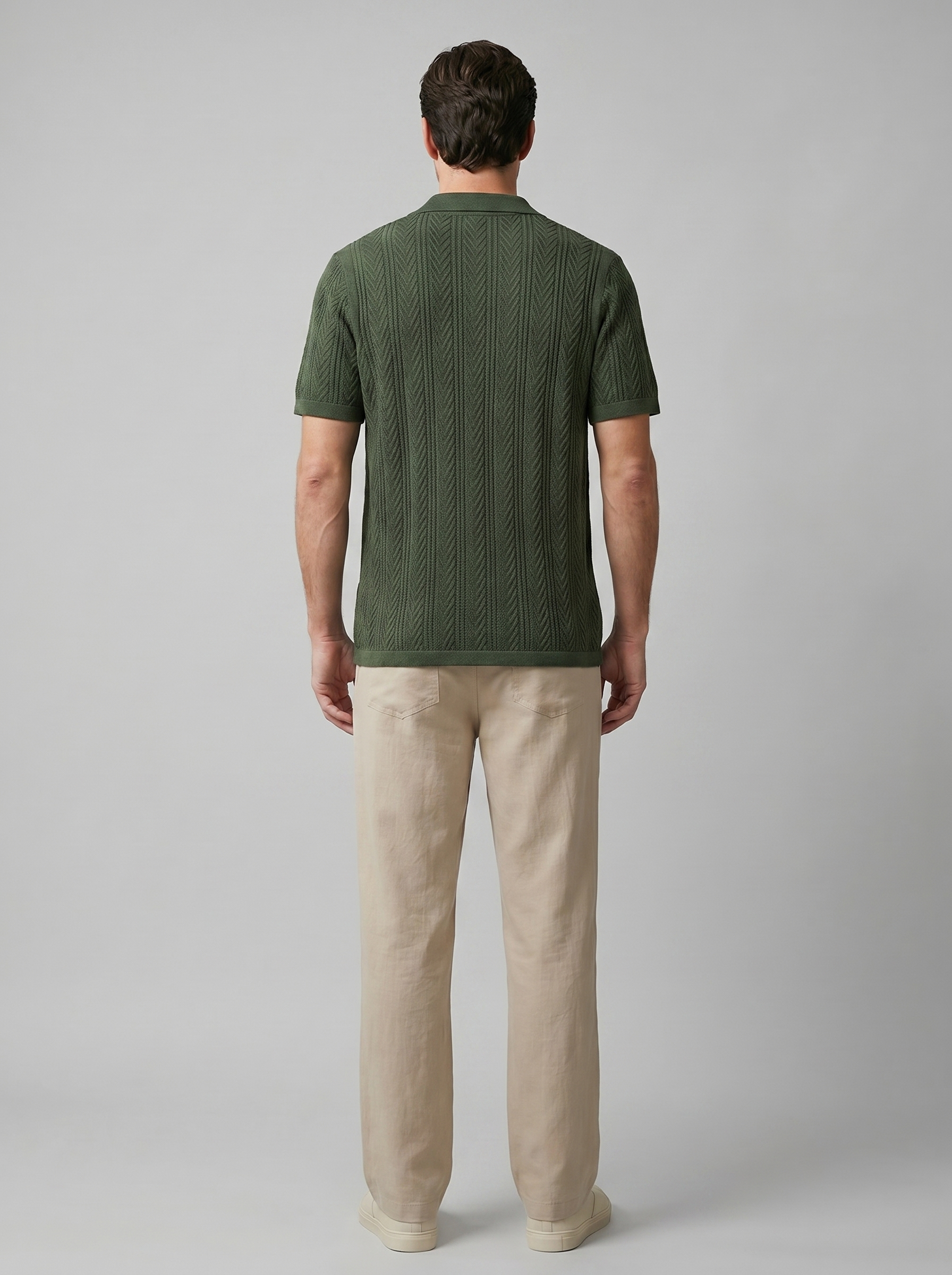 Men's Open-Knit Shirt and Trousers Set