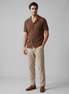 Men's Open-Knit Shirt and Trousers Set