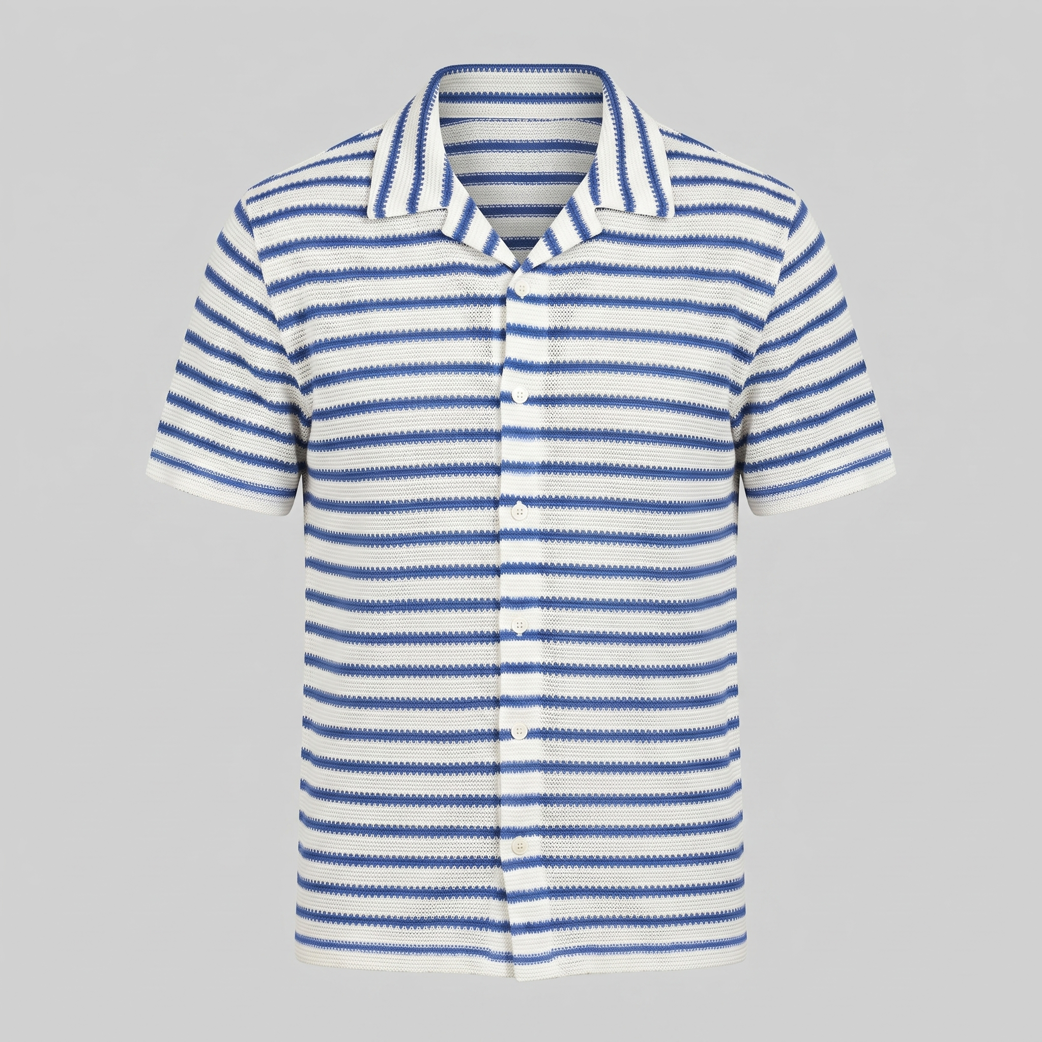 Men's Open-Knit Stripe Resort Shirt