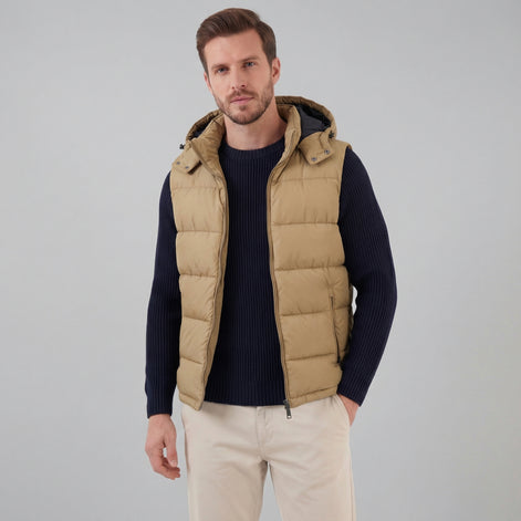 Men's Padded Body Warmer Vest with Hood