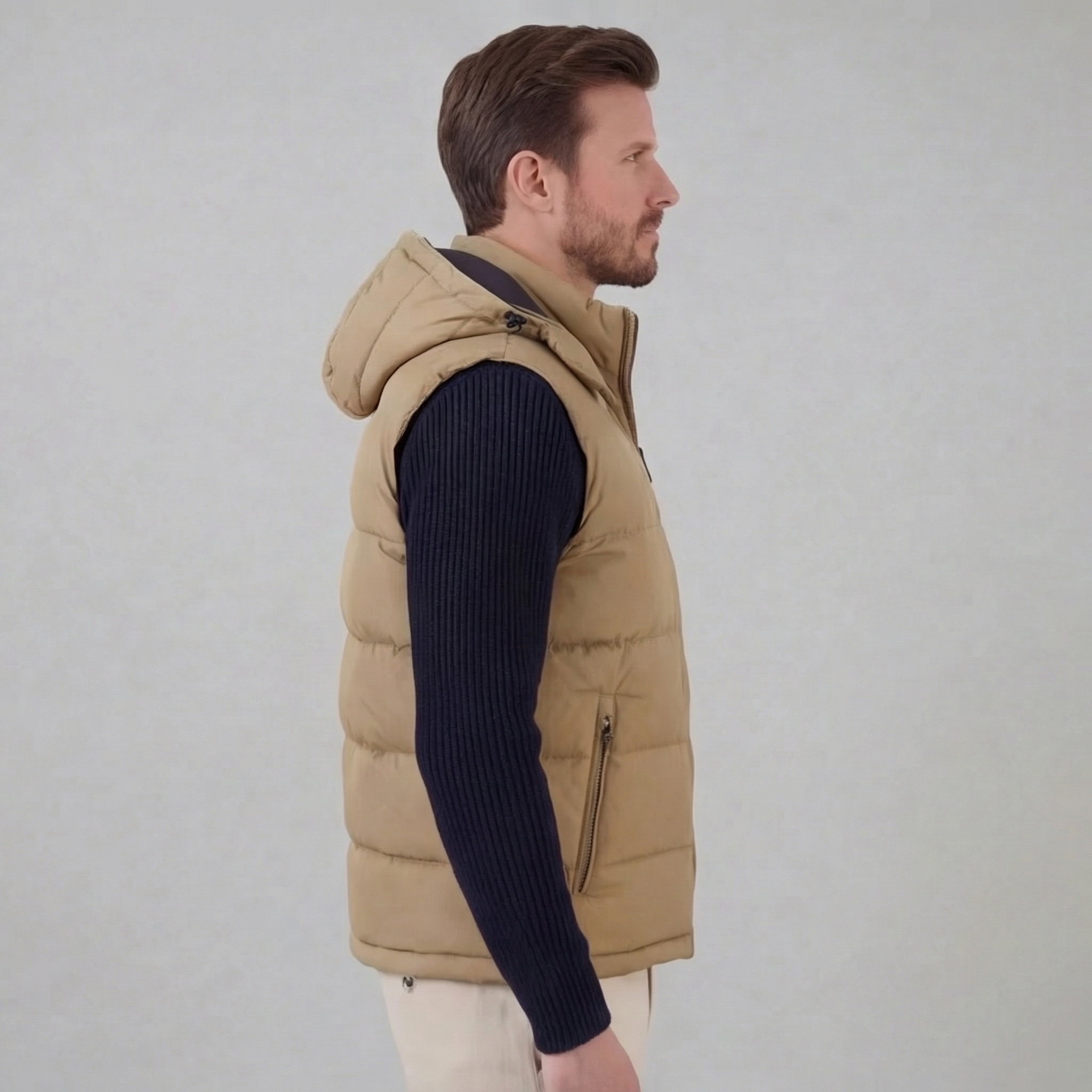 Men's Padded Body Warmer Vest with Hood