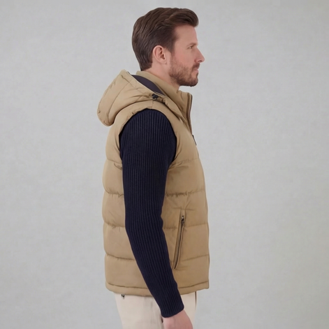 Men's Padded Body Warmer Vest with Hood