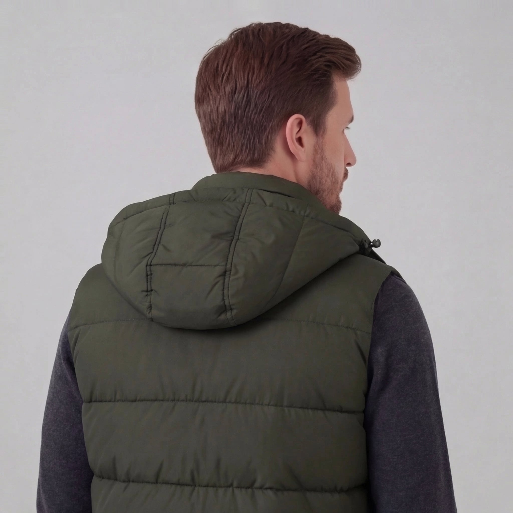 Men's Padded Body Warmer Vest with Hood