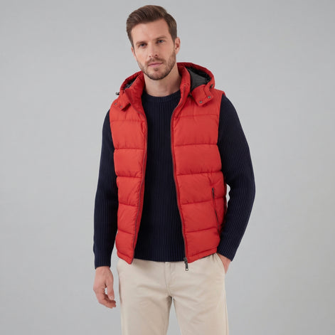 Men's Padded Body Warmer Vest with Hood