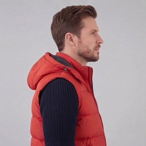 Men's Padded Body Warmer Vest with Hood