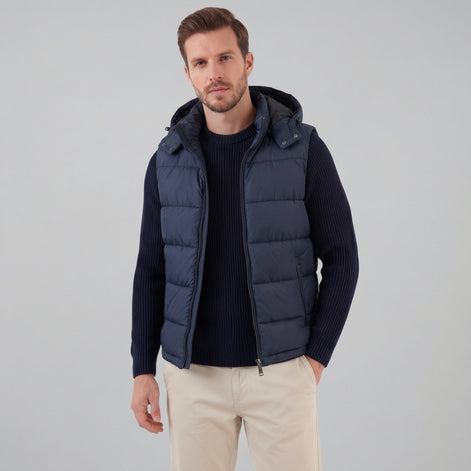 Men's Padded Body Warmer Vest with Hood