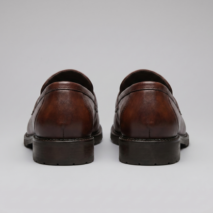 Men's Penny Loafers with Brogue Details