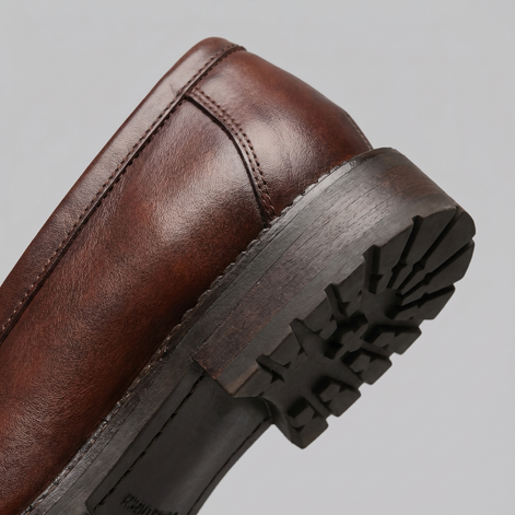 Men's Penny Loafers with Brogue Details