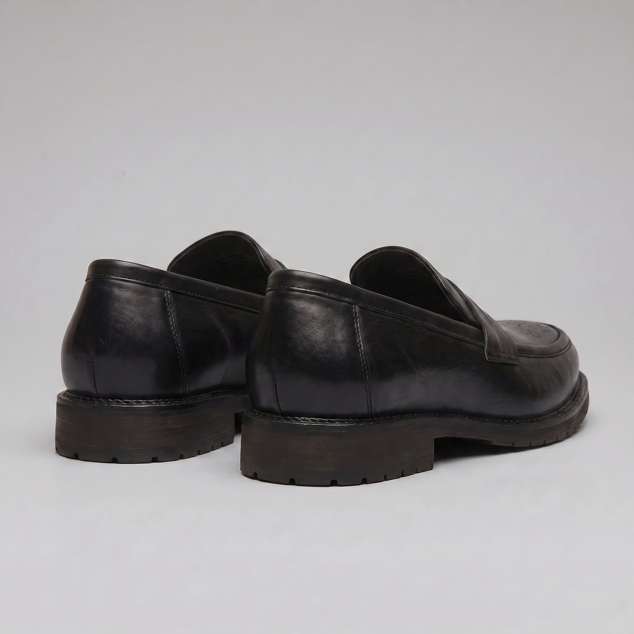 Men's Penny Loafers with Brogue Details