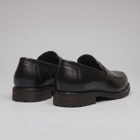 Men's Penny Loafers with Brogue Details