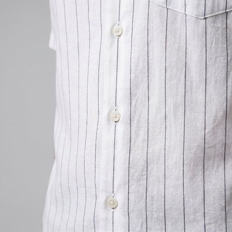 Men's Pinstripe Short-Sleeve Camp Shirt