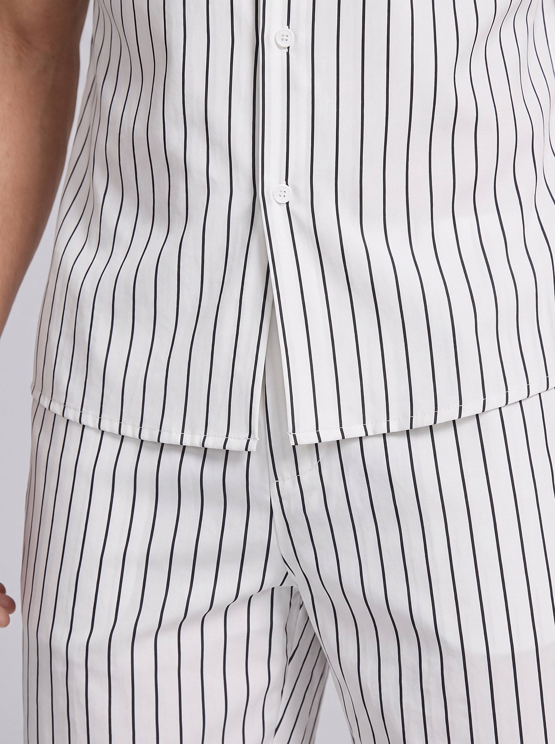 Men's Pinstripe Short Sleeve Co-Ord Set