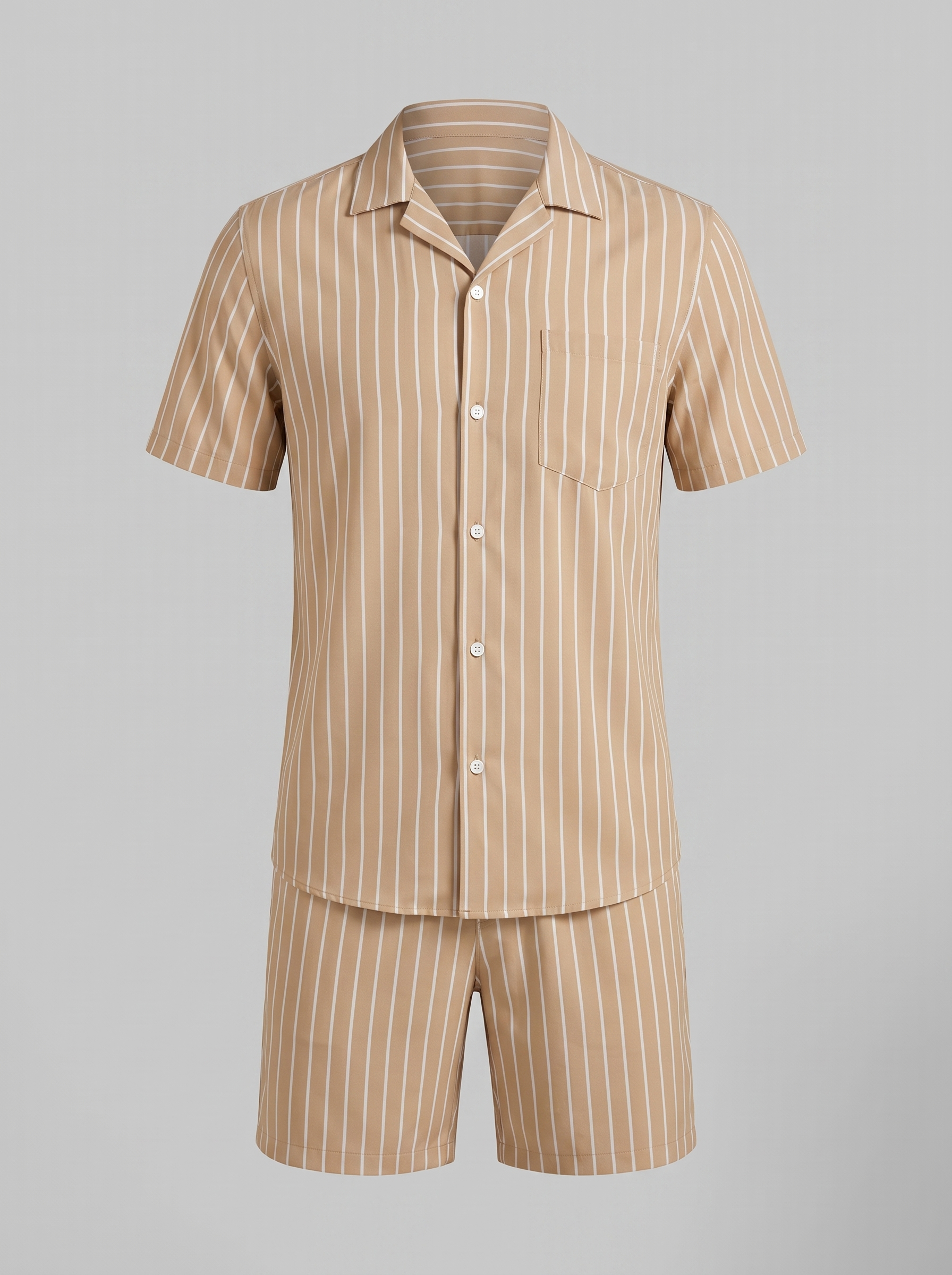 Men's Pinstripe Short Sleeve Co-Ord Set